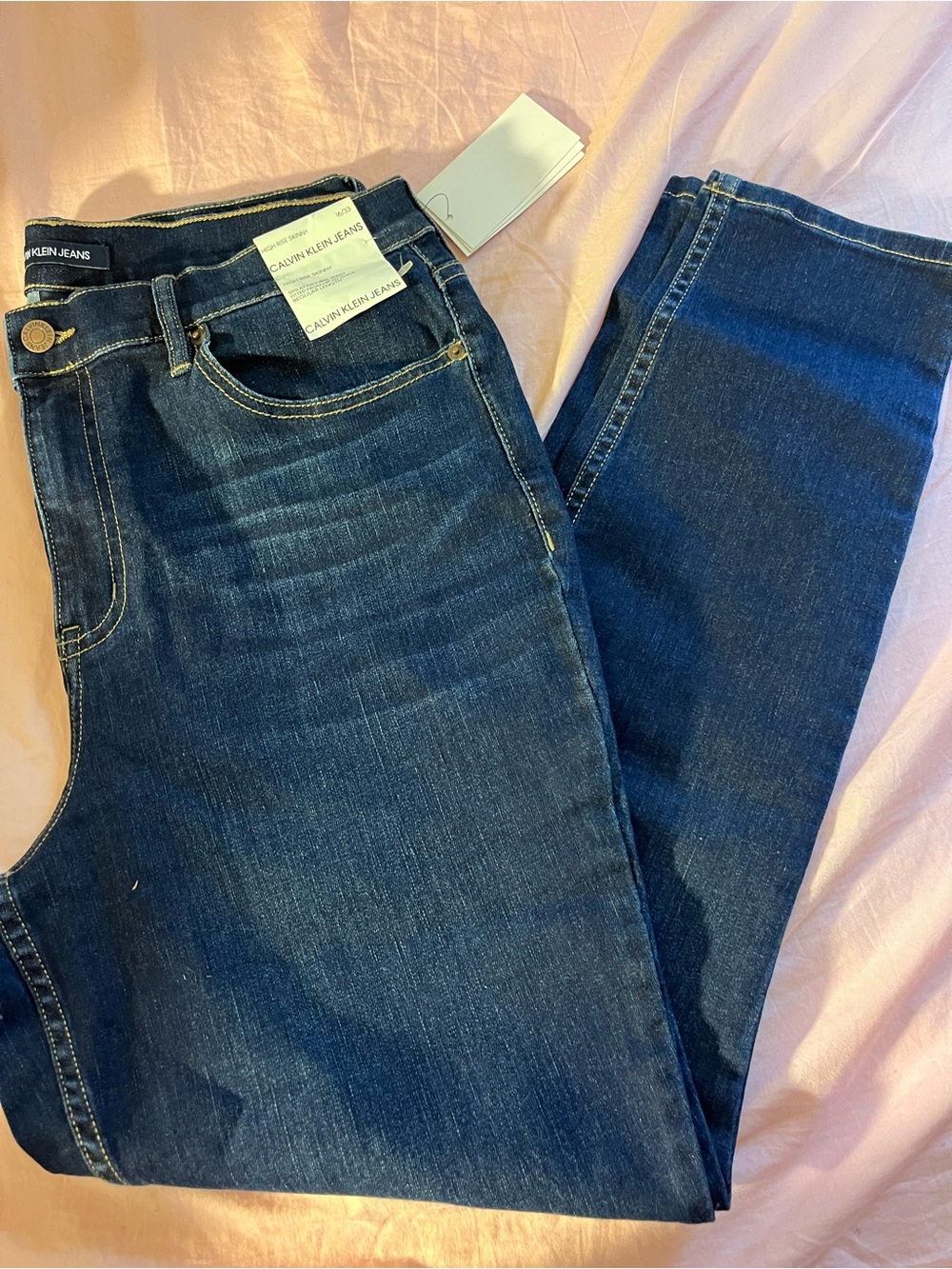 Calvin Klein Women’s Straight Leg Dark Blue Denim Jeans